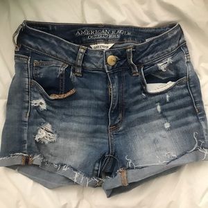 Size 2 American Eagle Hi-Rise Shortie Denim Shorts